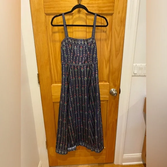 The Margot dress Hill House small in navy trailing fern - Picture 6 of 11